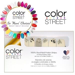 Color Street Pet Friends Furever 1 Set Cat & Dog Graphic Black White Clear Top